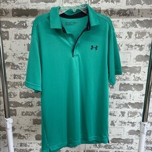 Under Armour Men Green Polo Shirt Size Medium